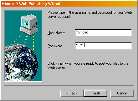 Using the Web Publishing Wizard to upload your files to the web